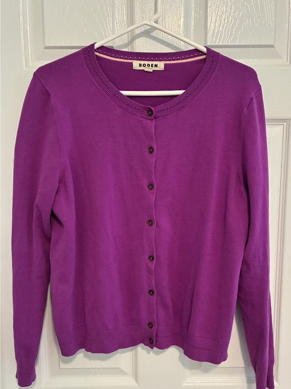 Boden Women's Bright Purple Button-Front Cardigan Large
